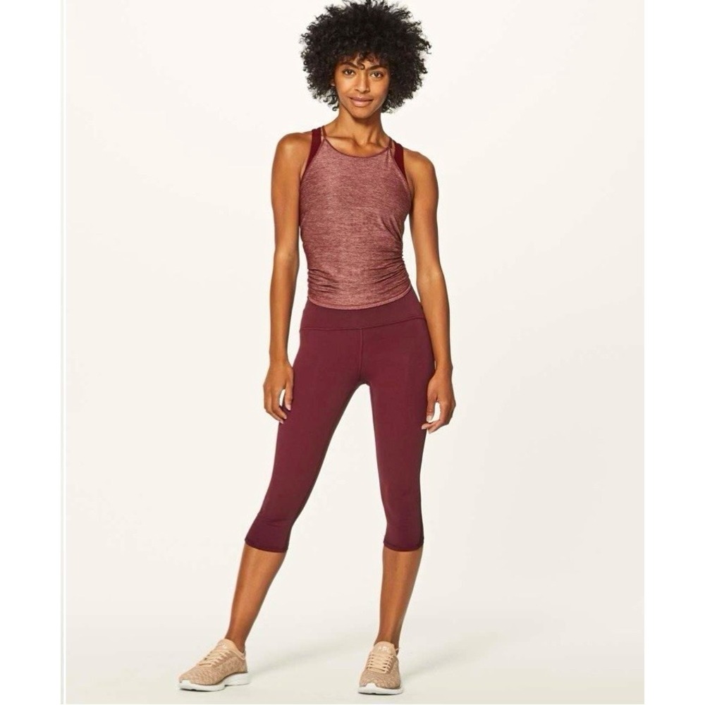 Lululemon Train Times Crop (17") in Deep Rouge Size 6
